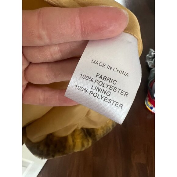 Eilly Bazar Faux Fur Coat M Yellow Brown Snake Print Plush Jacket Y2K Statement - Picture 5 of 6